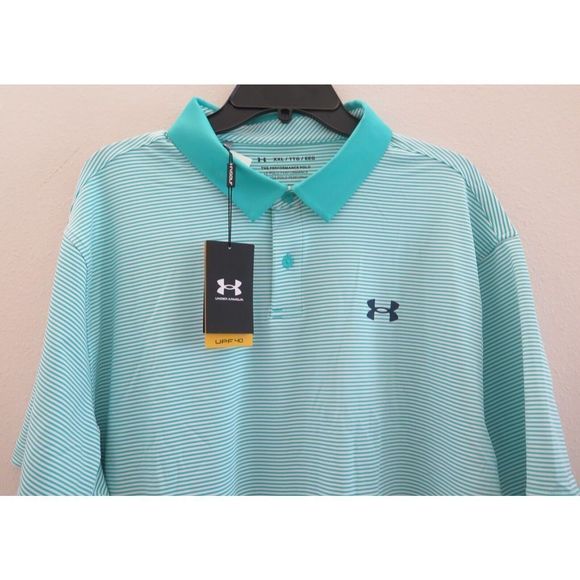 Under Armour 1361823 Men's Sz 2XL Neptune/Academy Blue Performance Stripe Polo - Picture 3 of 8
